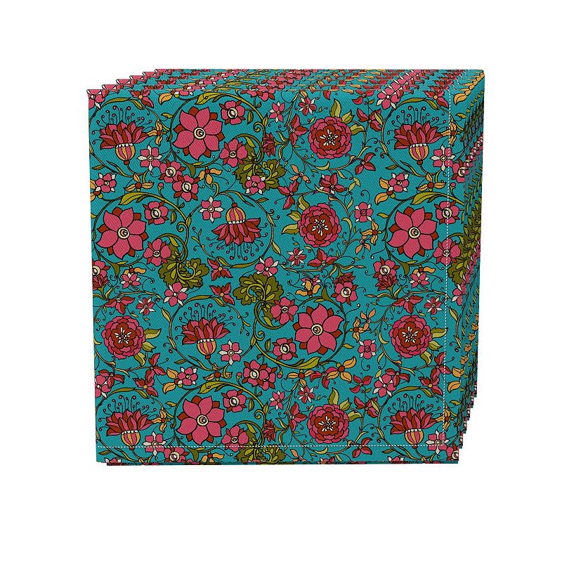 Napkin Set of 4， 100% Cotton， 20x20， Floral 40