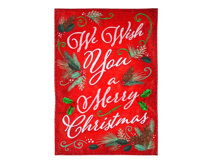 Evergreen We Wish You a Merry Christmas Garden Flag  - 14B10563