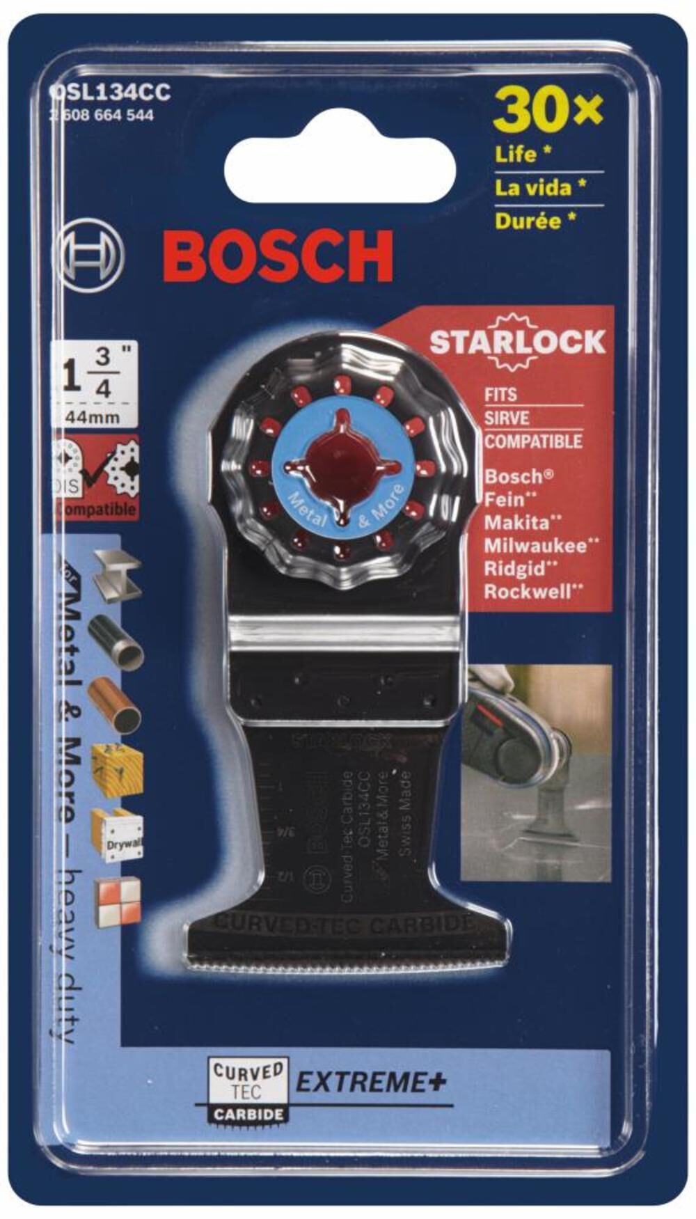 Bosch 1-3/4 In. Starlock Oscillating Multi-Tool Curved-tec Carbide Extreme Plunge Blade OSL134CC from Bosch