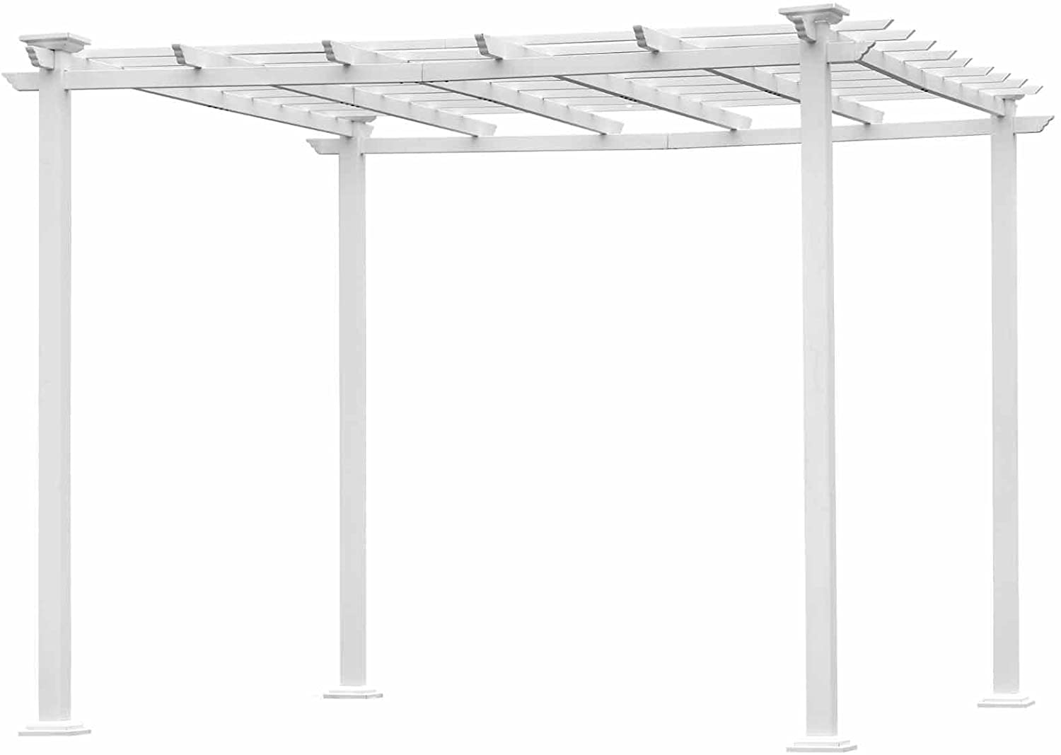 VIRUBI 10'x10' White Iron Square Patio Gazebo Garden Pergola