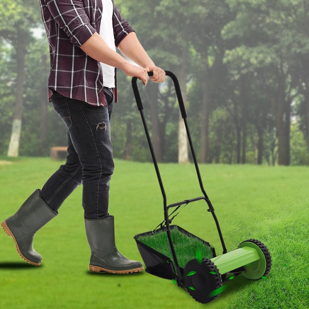 12 Inch 5 Blade Push Reel Manual Lawn Mower