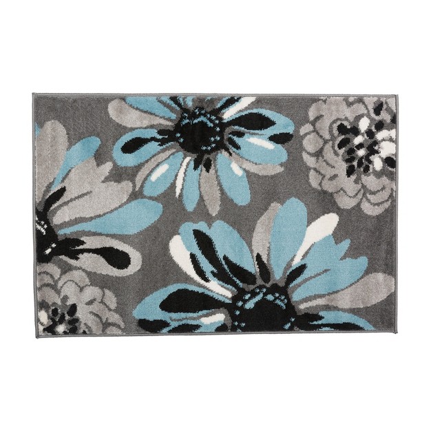 World Rug Gallery Contemporary Modern Flowers Area Rug