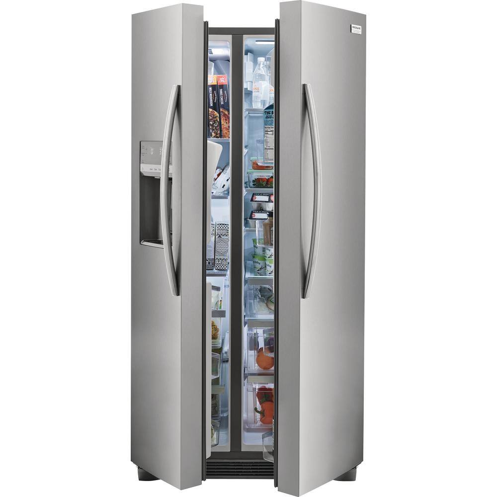 FRIGIDAIRE GALLERY 22.3 cu. ft. 33 in. Standard Depth Side by Side Refrigerator in Smudge-Proof Stainless Steel GRSS2352AF