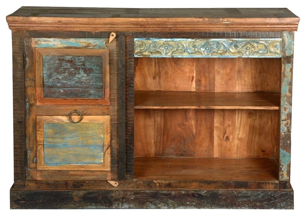 Drakensberg Distressed Old Reclaimed Wood Media Console TV Stand   Farmhouse   Entertainment Centers And Tv Stands   by Sierra Living Concepts Inc  Houzz