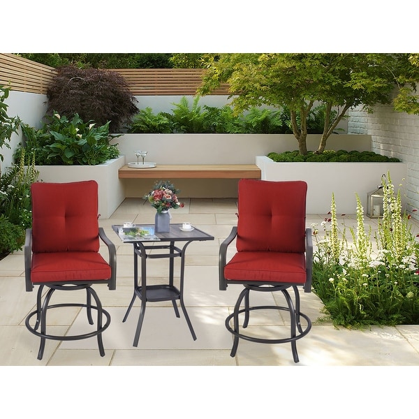 Kozyard Isabella High Swivel Bar Stools/Chair Set