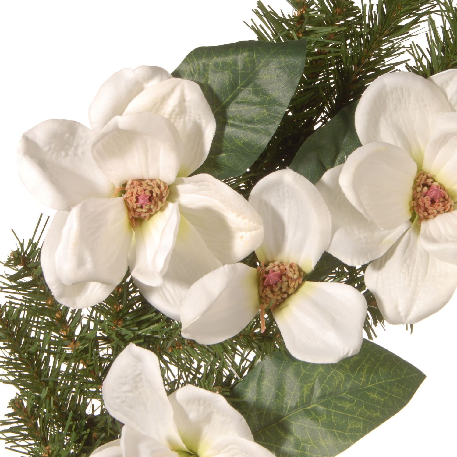 North Valley Spruce Magnolia Artificial Wreath - 24-Inch  Unlit