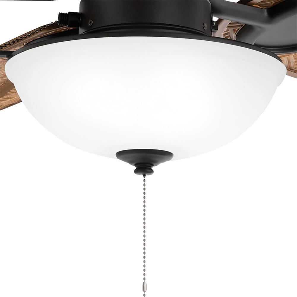 Hampton Bay Lakemoore 48 in LED IndoorOutdoor Matte Black Ceiling Fan with Light Kit