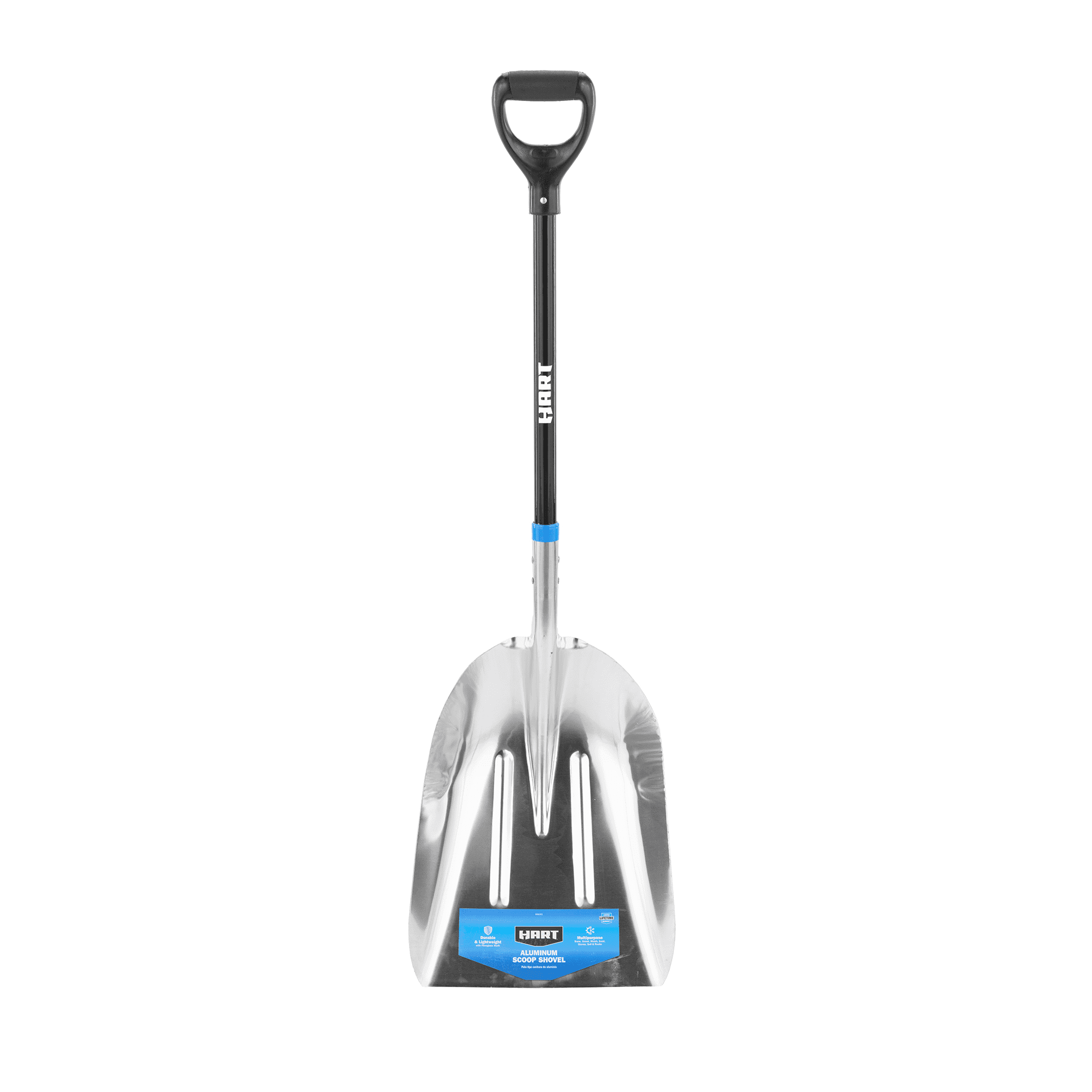 HART Aluminum Scoop Shovel with Fiberglass Shaft and Plastic D Handle