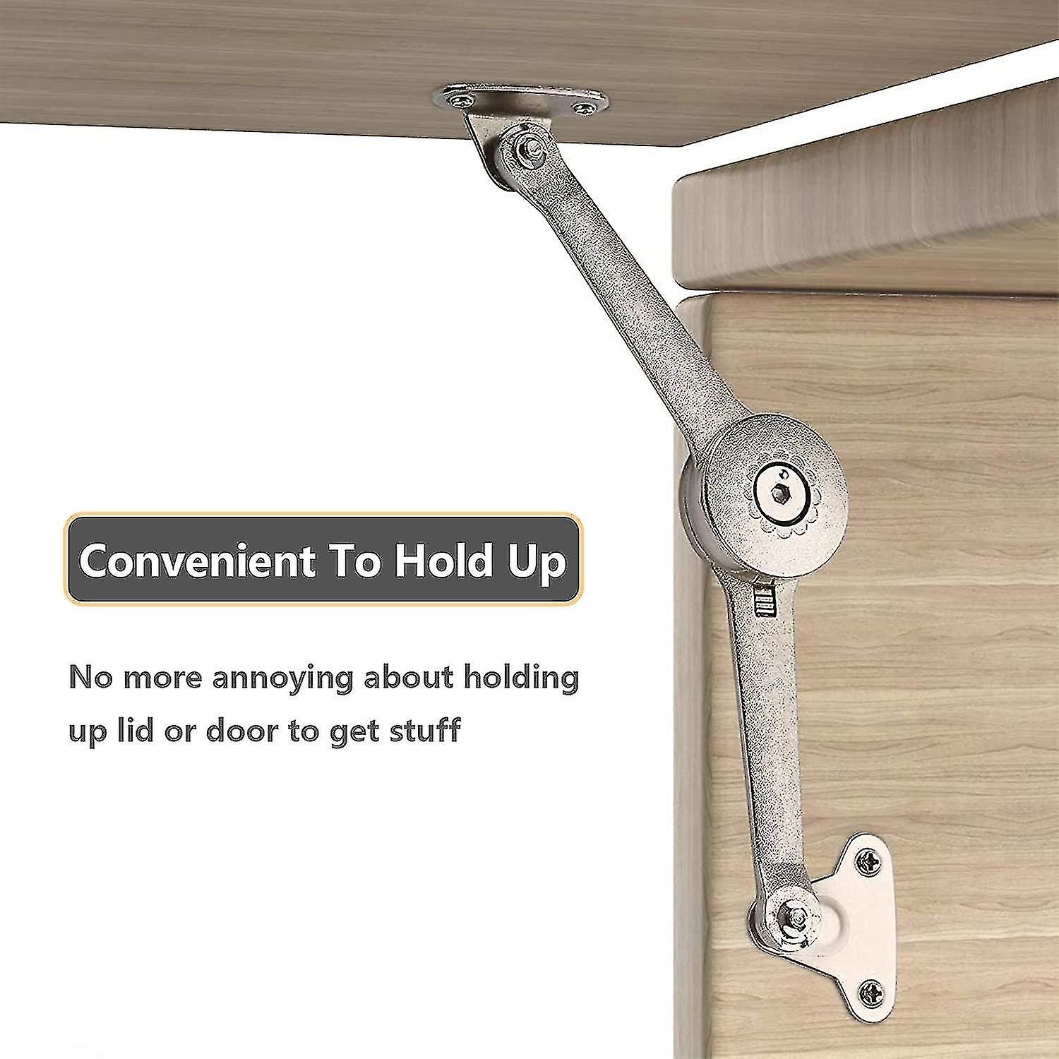 2pcs Cabinet Cupboard Furniture Door Lift Support Standard Hinge Strong Flap And Flap Fittings Stay Lids