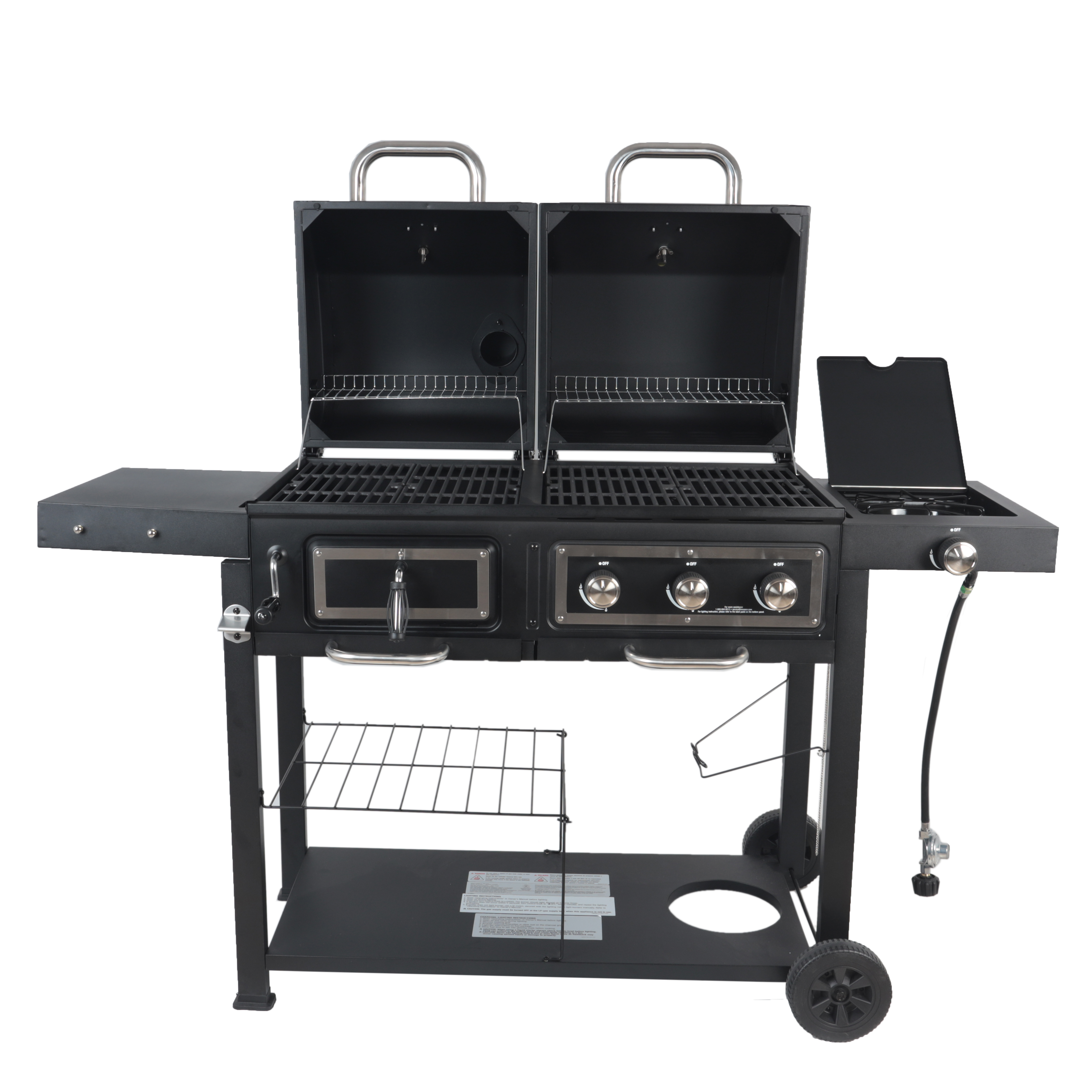 RevoAce Dual Fuel Gas and Charcoal Combo Grill Black with Stainless  Crowdfused