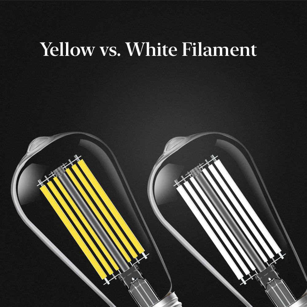 Feit Electric 60-Watt Equivalent ST19 Dimmable White Filament Clear Glass Vintage Edison LED Light Bulb Soft White 2700K (4-Pack) ST1960927CAWFILHDRP4