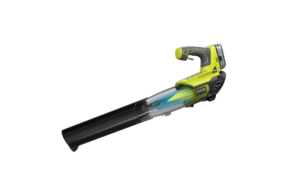 RYOBI P21801-HDG ONE+ 18V 100 MPH 280 CFM Cordless Battery Jet Fan Leaf Blower and Hedge Trimmer with 4.0 Ah Battery and Charger