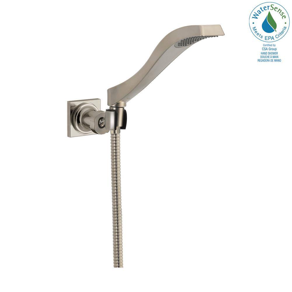 Delta Dryden 1-Spray Patterns 1.75 GPM 2.5 in. Wall Mount Handheld Shower Head in Stainless 55051-SS