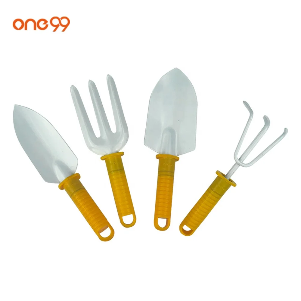 one99 4pcs yellow plastic garden planting hand tool gift set