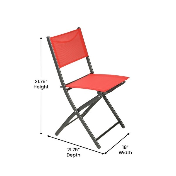 4 Pack Commercial Outdoor Flex Comfort Folding Chair with Metal Frame