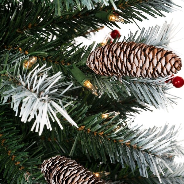 Vancouver Artificial Christmas Tree，Prelit Christmas Tree，PreDecorated Spruce Christmas Trees with Tips and Lights