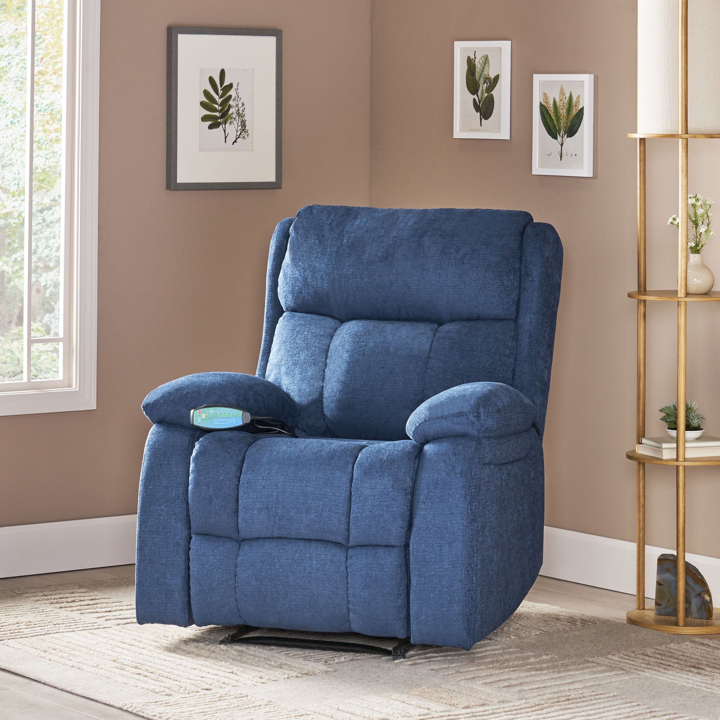 Lexie Contemporary Pillow Tufted Massage Recliner