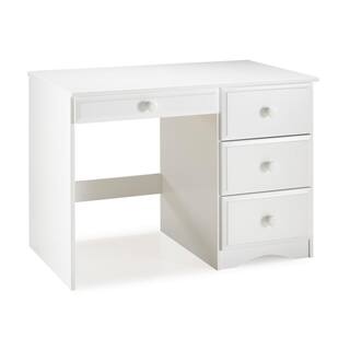 Camaflexi 44 in. Rectangular White 4 Drawer Writing Desk with Solid Wood Material 41123