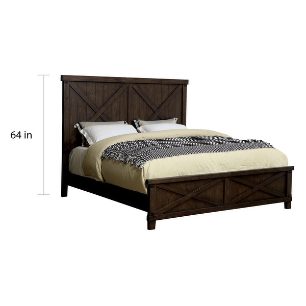 The Gray Barn Epona Rustic 2-piece Dark Walnut Bed/Nightstand Set - - 21906905