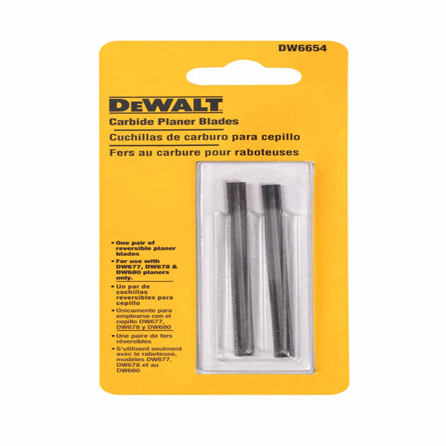 DW 3-1/4 in. L Carbide Planer Blade Double-Edged 2 pk