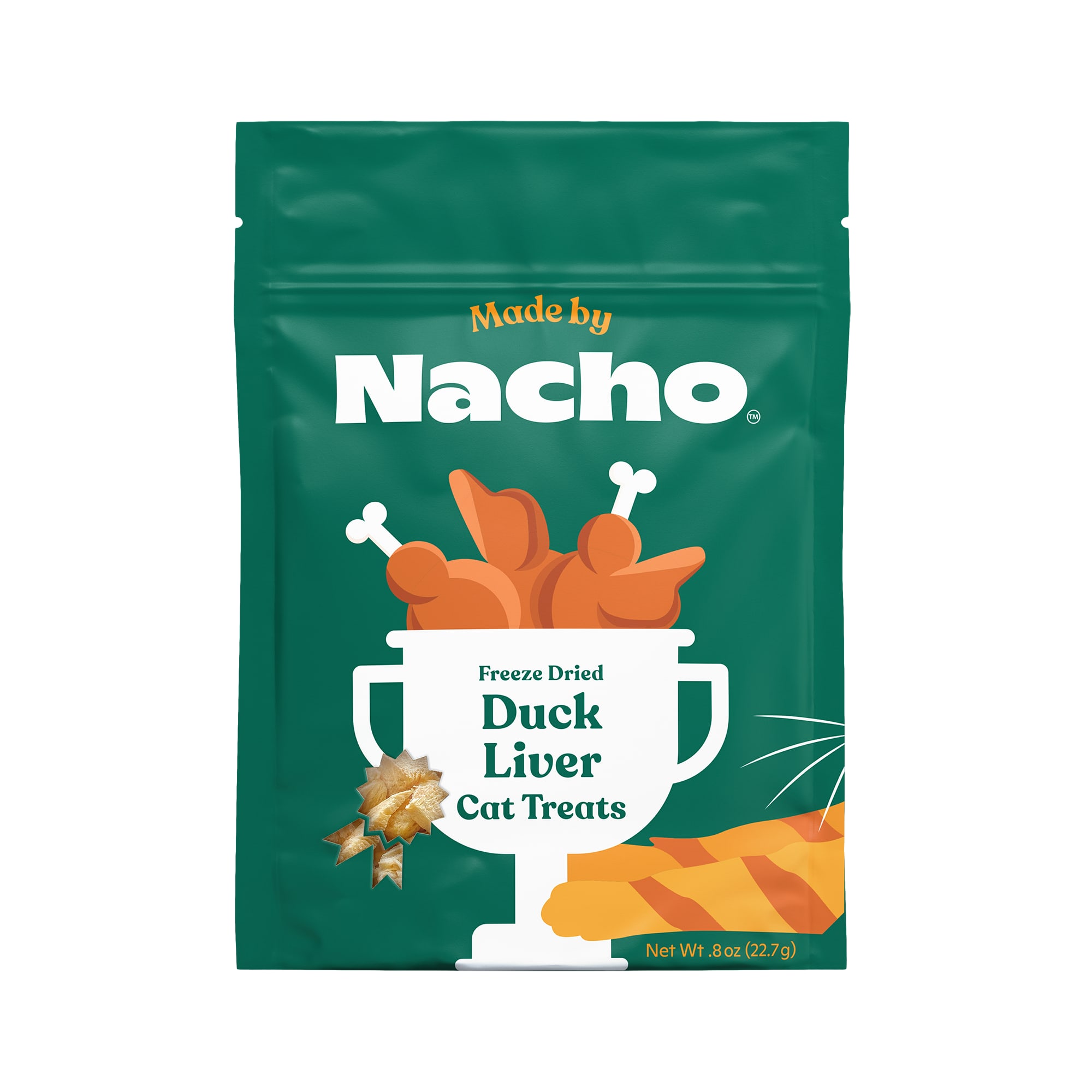 Made by Nacho Freeze-Dried Duck Liver Cat Treat， .8 oz.