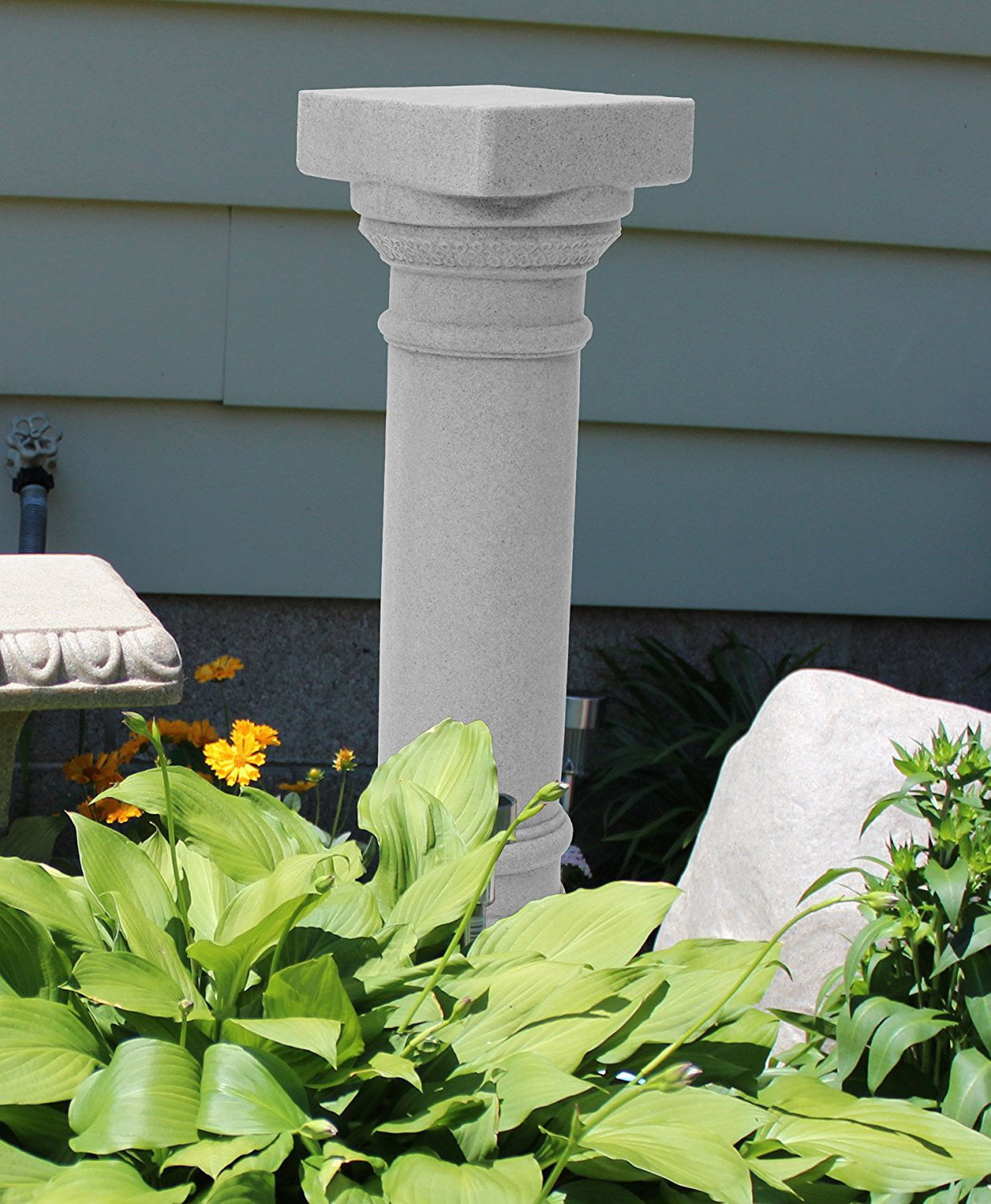 Greek Column Statue – Natural Granite Appearance – Made of Resin – Lightweight – 32” Height