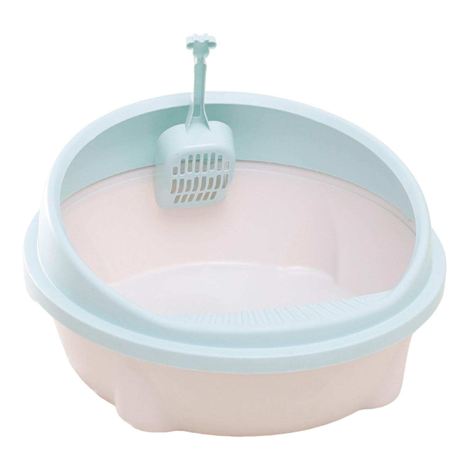 Cat Litter Box Portable High Sided Semi Enclosed Bedpan Cat Sandbox Cat Litter Container Privacy Kitten Toilet for Indoor Cats Cats Kittens green