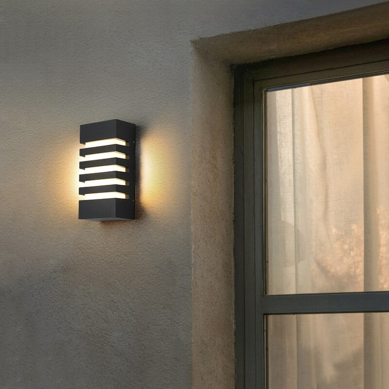 Black Outdoor Waterproof Aluminum LED Wall Sconce For Porch  Garden   Transitional   Outdoor Wall Lights And Sconces   by Miron Demid LLC  Houzz