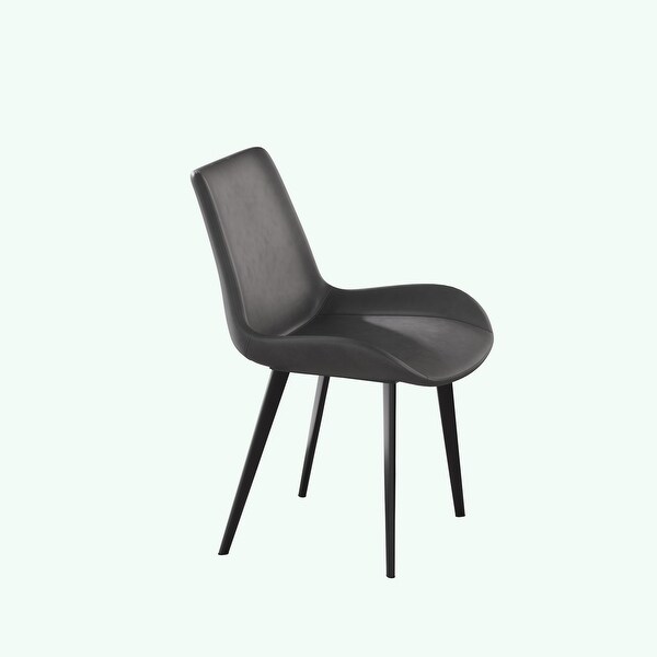 2pcs Dining Chair with Black Metal Leg