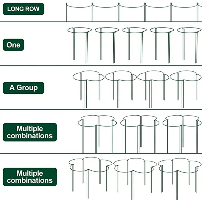 Garden Plastic Round Plant Plants Trellis Flower Ring Supports Stake Pot Stakes And Metal Rings Support