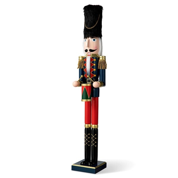 Glitzhome 36inch Wooden Christmas King/Drummer Nutcracker