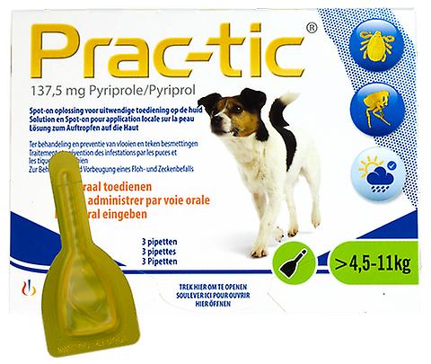 Prac-Tic 137.5 mg Tick and Flea (4.5-11 kg) 3 pipette