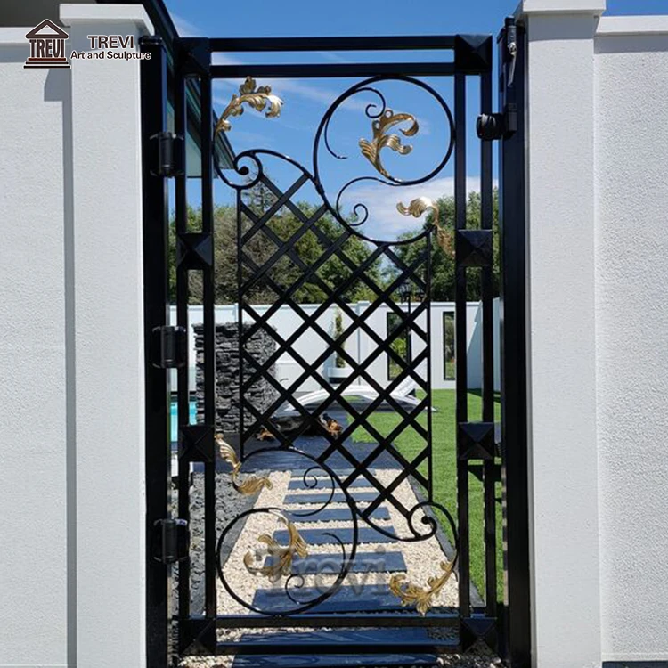 Outdoor Modern Wrought Iron Small Main Gate Design Metal Single Door for Sale