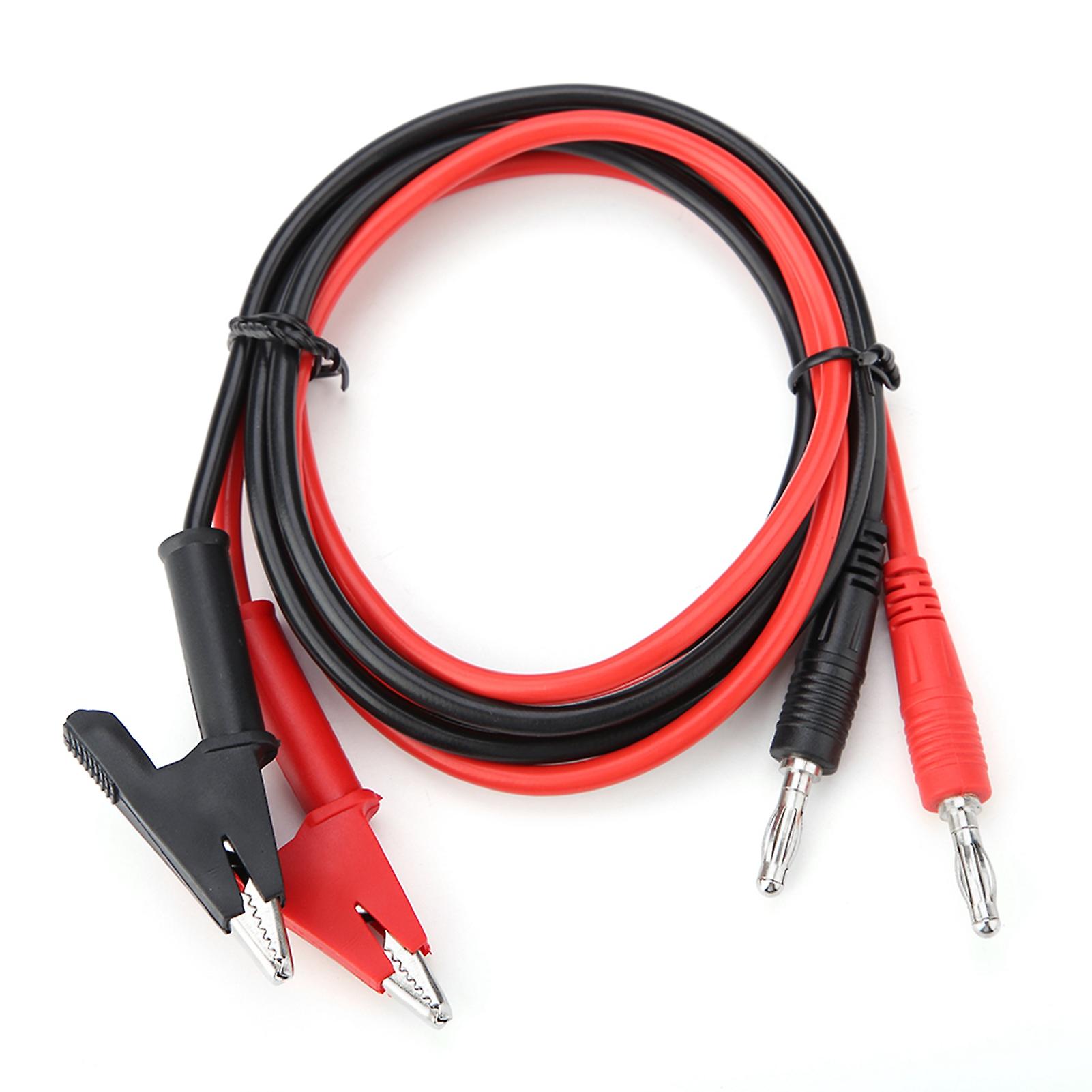 P1040 2Pcs Silicone Banana Plug Crocodile Clip Test Probe Lead Testing Cables