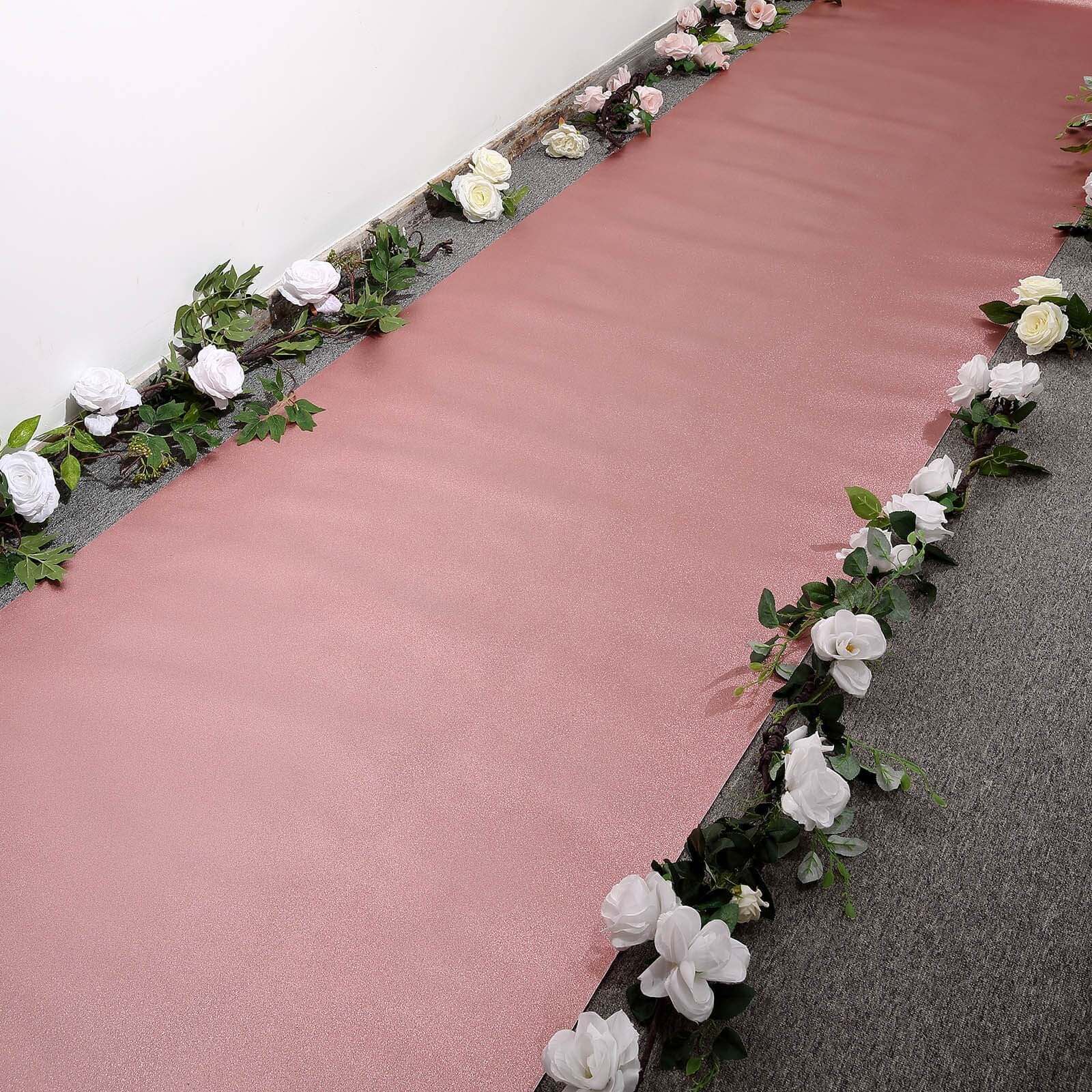 Rose Gold Sparkle Glitter Wedding Aisle Runner, Non-Woven Red Carpet Runner Prom, Hollywood, Glam Parties 3ftx50ft