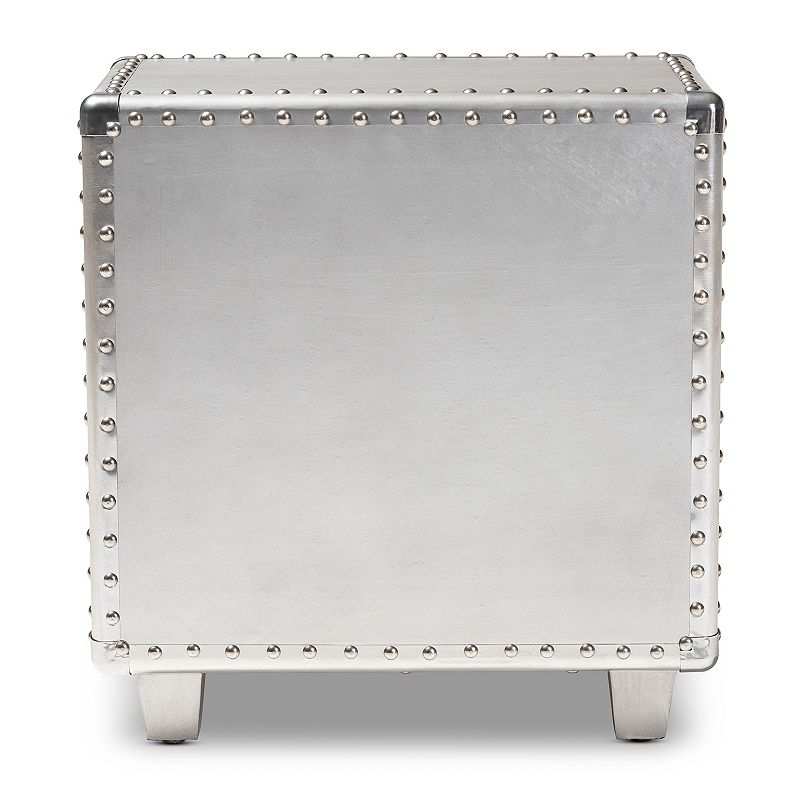 Baxton Studio Davet Silver Nightstand