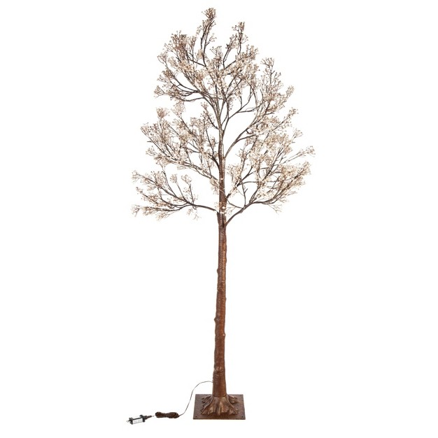 Indoor/outdoor Electric Lighted Faux Gypsophila Twig Tree， 6' Tall