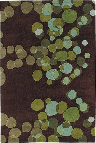 Avalisa Hand-Tufted Tiny Bubbles New Zealand Wool Area Rug in Lime