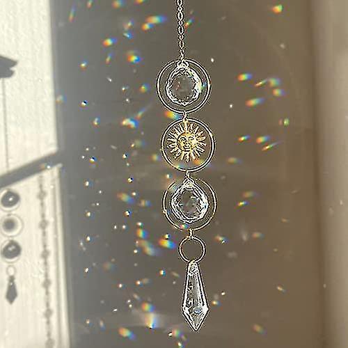 6 Pieces Colorful Crystal Sun Catcher Hanging Sun Catcher With Chain Pendant Decoration