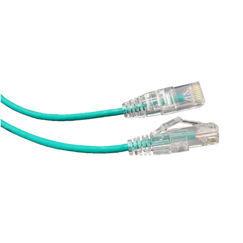 Micro Connectors Inc 3 ft. Cat6A Ultra Slim Patch (28AWG) Cable (Green) (5-Pack) E09-003G-SL5