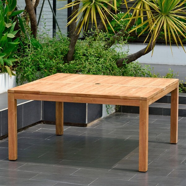 Amazonia Brown Square Teak Wood Outdoor Dining Table