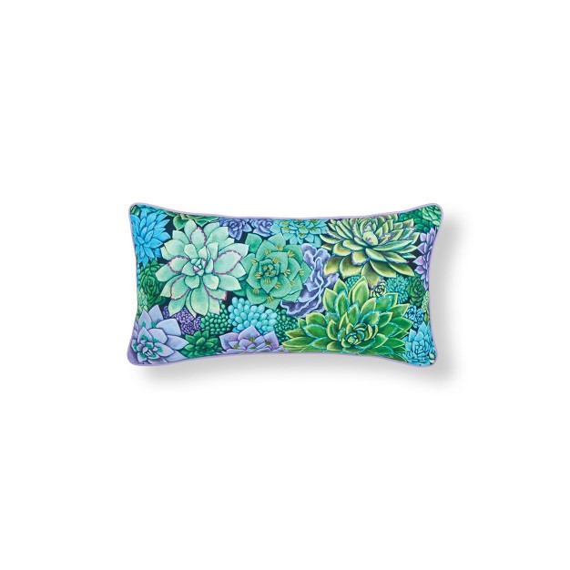 X 24 quot Succulent Garden Printed amp Embellished Throw Pillow