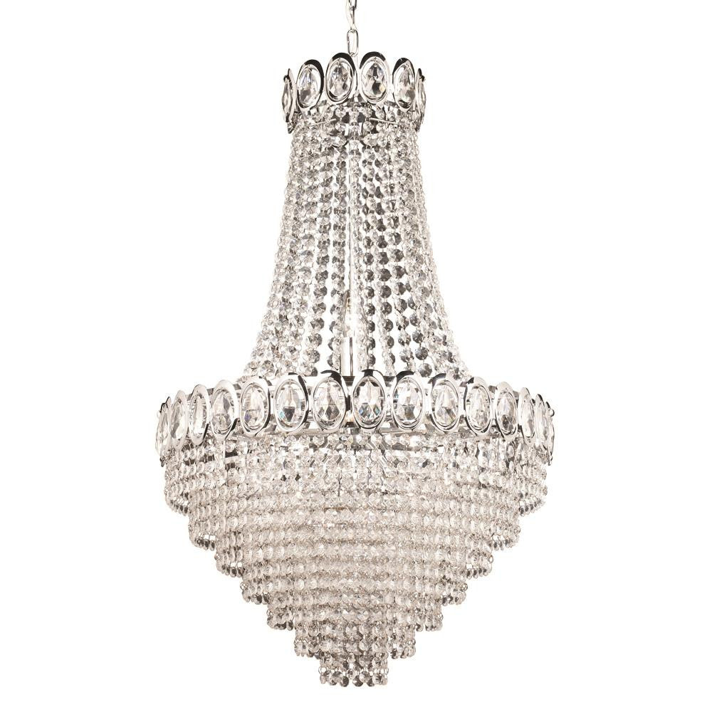 Searchlight 1611-6CC Louis Philipe Polished Chrome 6 Lamp Crystal Chandelier Light