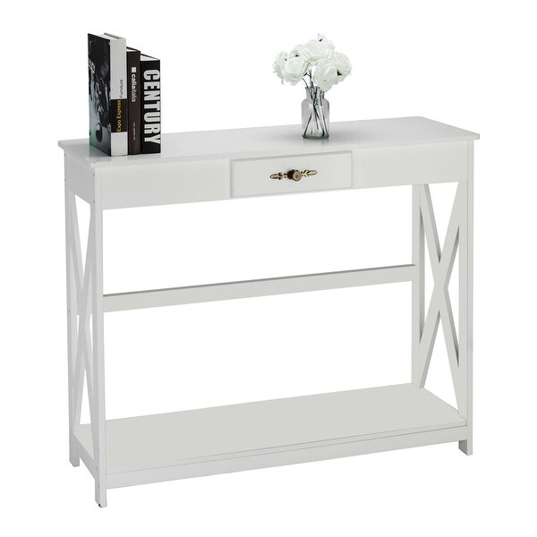 Entryway Table Sofa Table with Drawer and Shelf Slim Console Table with Storage for Hallway