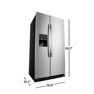 Amana 24.6 cu. ft. Side by Side Refrigerator with Dual Pad External Ice and Water Dispenser in Stainless Steel ASI2575GRS