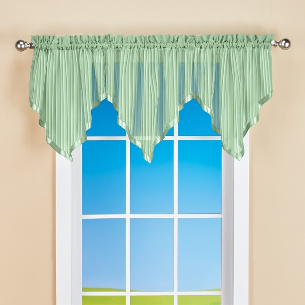 Collections Etc 3pc Striped Sheer Valance Set