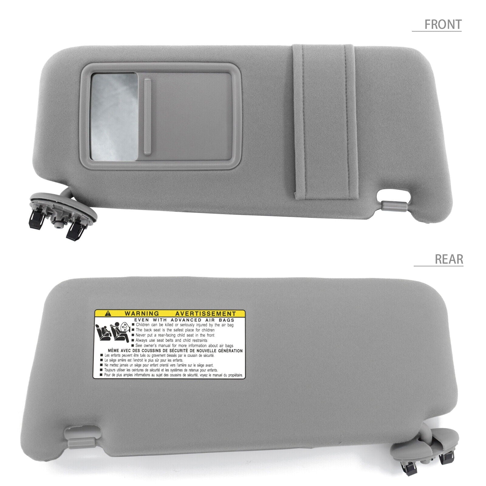 Sun Visor For Toyota Camry 2007-2011 Gray Right Passenger Side Sun Visor Without Sunroof