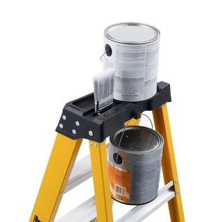 DW 8 ft. Fiberglass Step Ladder 12.2 ft. Reach Height Type 1AA - 375 lbs. Expanded Work Step and Impact Absorption System DXL3410-08