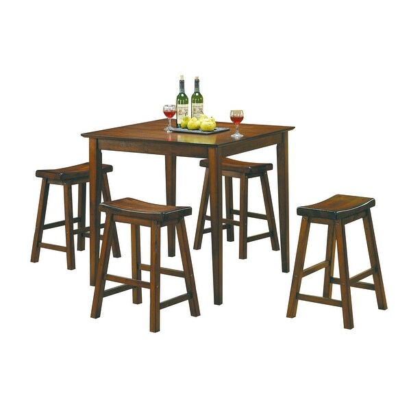 29 inch Bar Height Stools 2pc Set Cherry Finish Dining Furniture