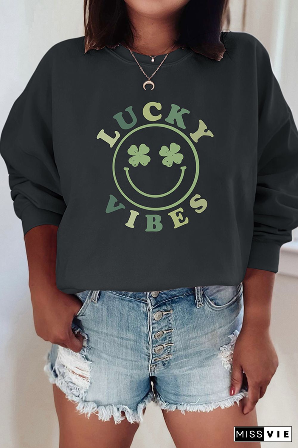 Lucky Vibes-ST Patricks Day Sweatshirt Wholesale